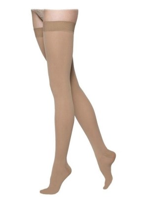 Sigvaris 30-40 MmHg Closed Toe Black Medium Short Select Comfort 860 Thigh W/Grip-Top for Women - 863NMSW99