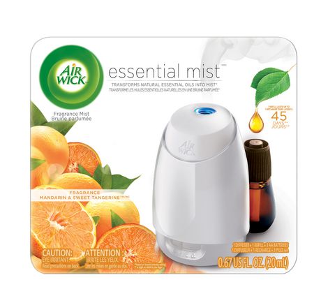 Air Wick Essential Mist, Essential Oil Diffuser, (Diffuser + 1 Refill), Mandarin & Sweet Tangerine, Air Freshener Air Fresheners