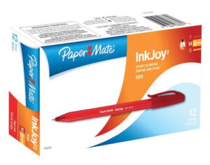InkJoy 100 Ballpoint Stick Pen, 1mm, Red, Dozen