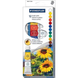 Staedtler Design Journey Acrylic Paints - Assorted Colours (Pack of 12)