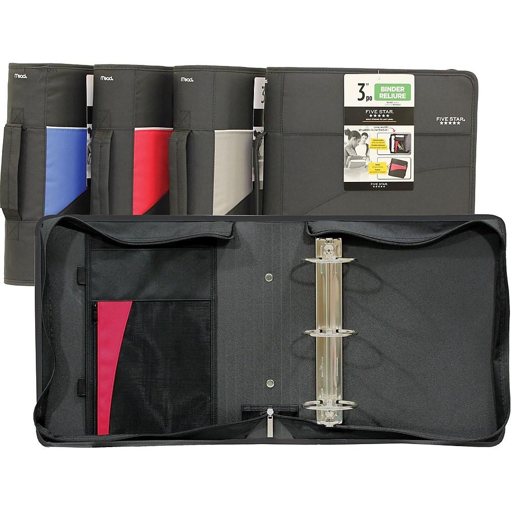 Five Star 3-Inch D-Ring Zipper Binder With Handle