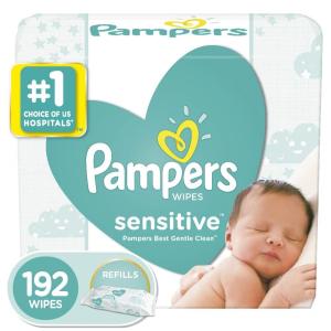 Pampers Baby Wipes Sensitive Perfume Free 3X Refill Packs (Tub Not Included) 192 Ct