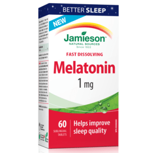 Jamieson Fast Dissolving Melatonin 1 mg Peppermint Flavor 60 Sublingual Tablets