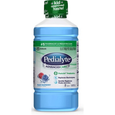 Pedialyte Pedialyte AdvancedCare, Electrolyte Oral Rehydration Solution, Blue Raspberry, 1-L Bottle 1.0 L Rehydration