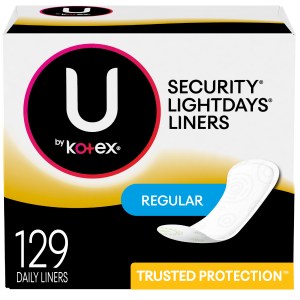 U by Kotex Lightdays Panty Liners, Regular, Unscented, 129 Count - 129 Ct