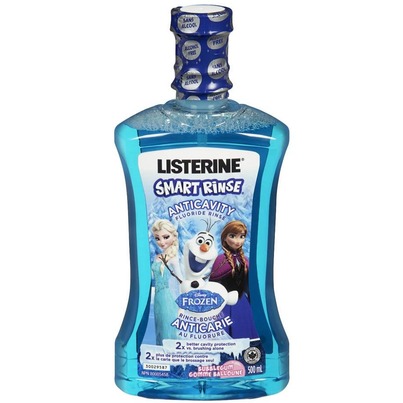 Listerine Listerine Smart Rinse Kids Mouthwash, Bubble Gum, Alcohol-Free, 500mL 500.0 ML Mouthwash and Oral Rinses