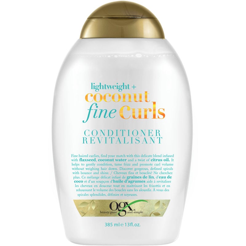 OGX Lightweight + Coconut Fine Curls Conditioner, Lightweight, Coconut