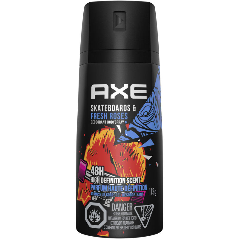 Axe AXE Deodorant Body Spray Skateboard & Fresh Roses 113 G 113.0 G Deodorants and Antiperspirants
