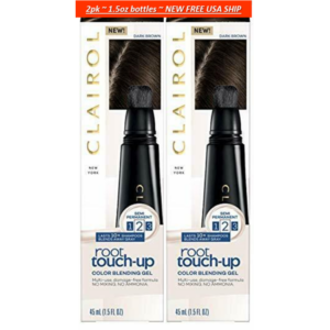 2 Pack Root Touch-up Semi Permanent Color Blending Gel #2 Dark Brown 1.5oz Each