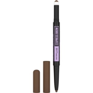 Maybelline New York Express Brow 2-in-1 Pencil and Powder, Eyebrow Makeup, Medium Brown - 0.02 Oz