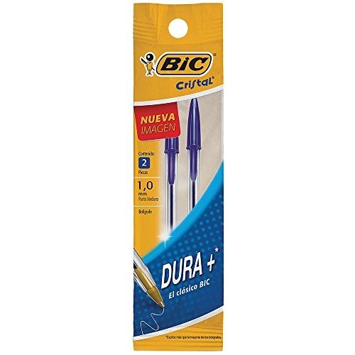 BIC Cristal Stick Ball Pens Medium Point Blue 2-Pack