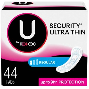 U by Kotex Security Ultra Thin Pads, Regular, Unscented, 44 Count - 44 Ct