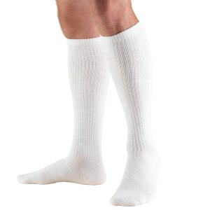 Truform Socks, Knee High: 8-15 MmHg, L, WHITE (1913WH-L)