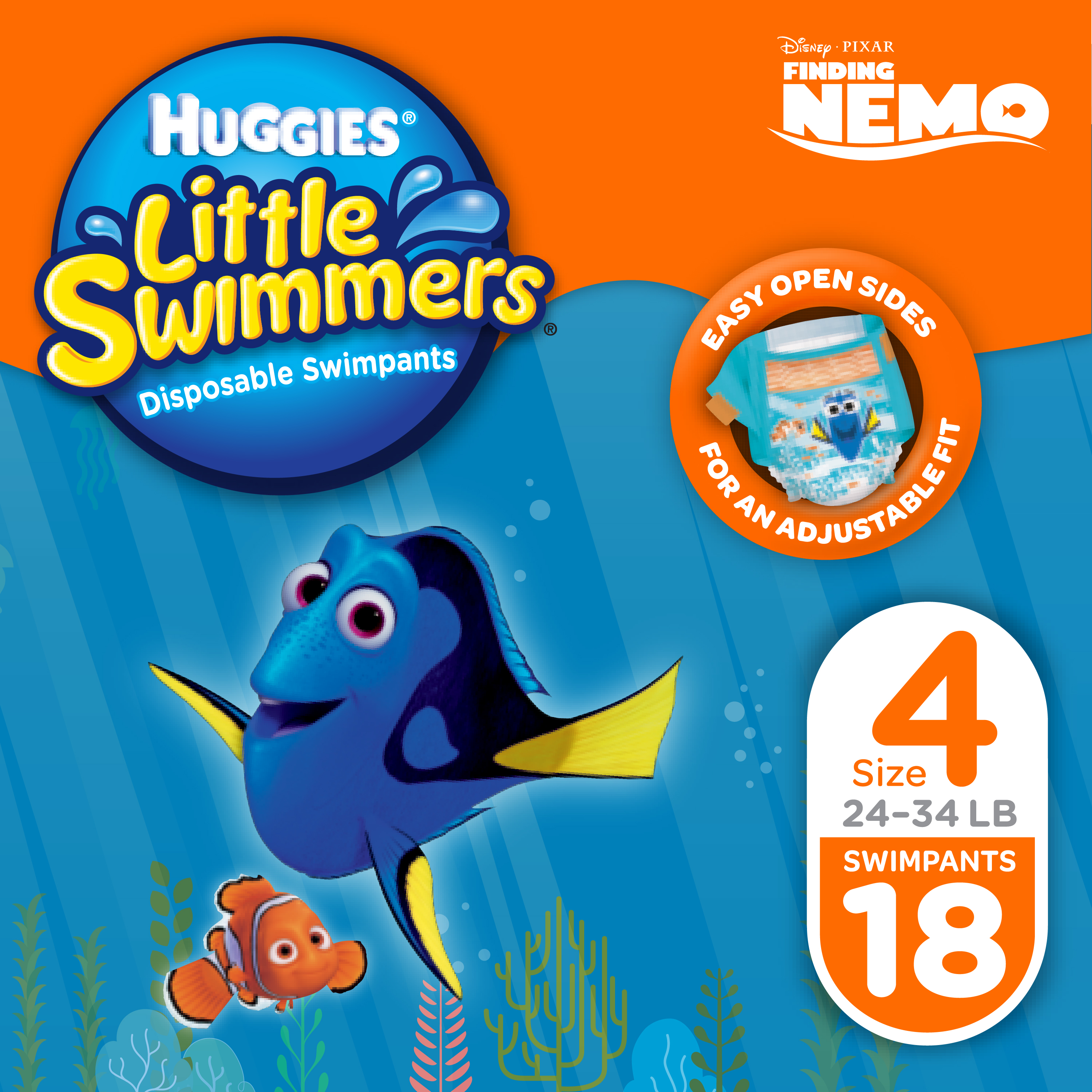 Huggies Little Swimmers Swim Diapers, Size 4 Medium, 18 Ct