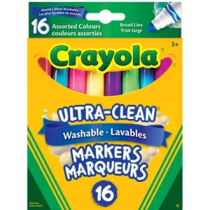 Crayola - Marqueurs Lavables De La Collection Colossal, Paquet De 16