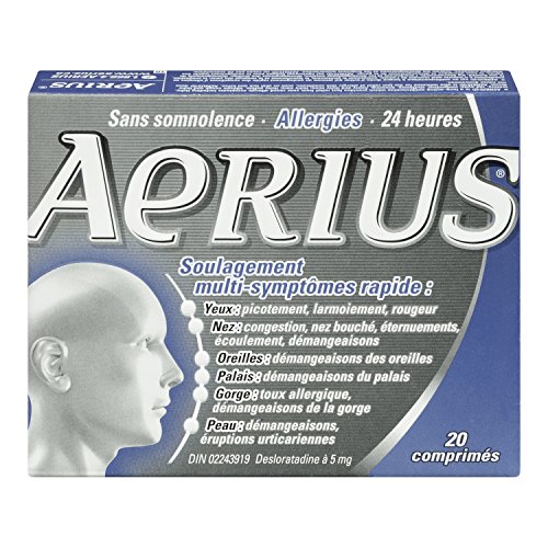 Aerius Aerius Allergy Medicine, Fast Relief, 24-Hour, Non-Drowsy, 15 Symptoms, 20 Tablets 20.0 TAB Antihistamines