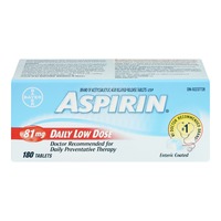 Aspirin ASPIRIN 81mg, Daily Low Dose Enteric Coated Tablets, 180 Tablets 180.0 TAB Low-dose ASA