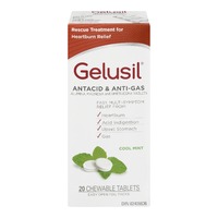 Gelusil Antacid & Anti-Gas Chewable Tablets 20 TB Antacids and Digestive Support