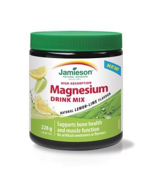 Jamieson Magnesium Bisglycinate Plus Citrate* Powder Lemon-Lime Drink Mix 228 g