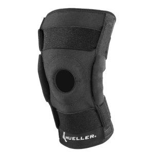 Mueller Hinged Wraparound Knee Brace, Black, Large/X-Large
