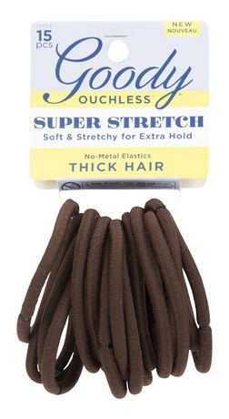 Goody Ouchless Elastics Thick Brown 15 Ct Brown