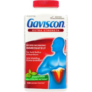 Gaviscon Gaviscon Extra Strength Chewable Foamtabs Peppermint with Cooling Action 120.0 Ea