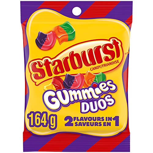 Starburst Duos Gummies Candies, Fruit Flavoured, Bag,164g/5.8oz, Beverages
