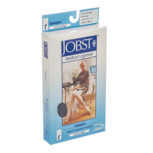 Jobst Opaque Women, Knee High, 15-20mmhg, Large, Classic Black, Closed Toe