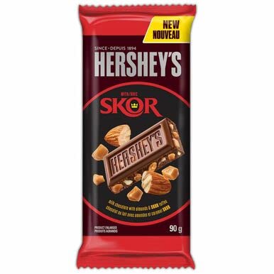 Hershey's Almond & Skor Chocolate Bar, 90g/3.1 Oz.,