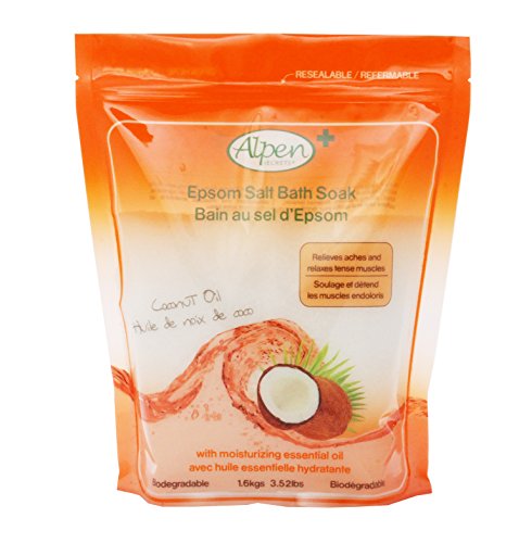 Alpen Secrets Coconut Oil Epsom Salt Bath Soak, 3.52 Pound Hand And Body Soap