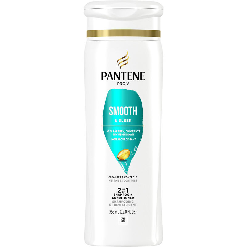 Pantene Smooth & Sleek 2in1 Shampoo and Conditioner, 12.0oz/355mL 355.0 ML
