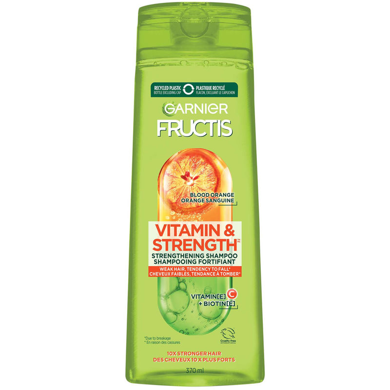 Fructis Garnier Fructis Vitamin & Strength Strengthening Shampoo for Weak Hair with Tendency to Fall, with Blood Orange, Vitamin C and Biotin, 370mL 3