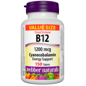 Webber Naturals Vitamin B12 and Cyanocobalamin Value Size