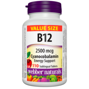 Webber Naturals Vitamin B12 and Cyanocobalamin Cherry Value Size