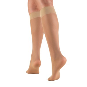 Truform Women's Stockings, Knee High, Sheer: 8-15 MmHg, Beige, Small