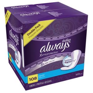 Always Always Anti-Bunch Xtra Protection Daily Liners Regular Unscented, Anti Bunch Helps You Feel Comfortable, 108 Count 108.0 Count