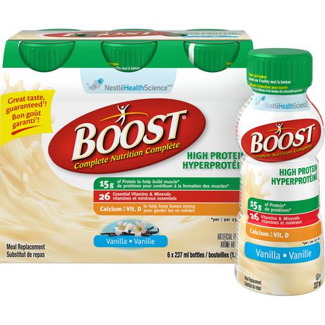 Boost High Protein Vanilla Meal Replacement Drink, Pack of 6, 6 X 237 Ml 1.0 PK Meal Replacement