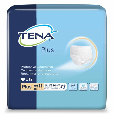TENA ProSkin Plus Protective Disposable Underwear Pull on with Tear Away Seams 2X-Large 72508 12 Ct