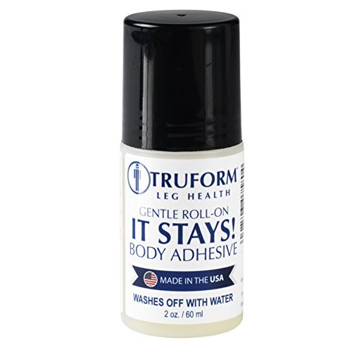 Truform Roll-on Body Adhesive, Prevents Stocking Rolling or Falling Down, 2 Fl. Ounce, Made in USA Compression Socks