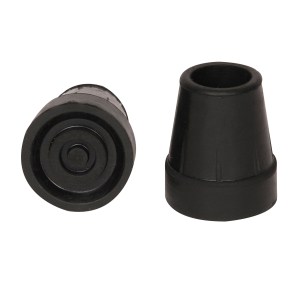 PCP Replacement Cane Tips, Reinforced Rubber Grip, Black, 3/4 Inch Diameter