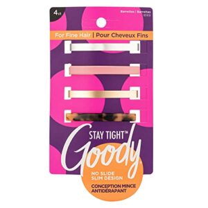 Goody Stay Tight Low Profile Barrettes, 4 Ct