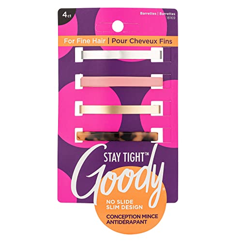 Goody Stay Tight Low Profile Barrettes, 4 Ct