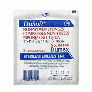 NonWoven Sponge Dusoft Polyester / Rayon 4-Ply 4 X 4 Inch Square NonSterile - White 200 Count by Derma Sciences