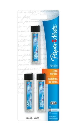 Paper Mate Lead Refills, 0.7mm, HB, Black, 3 Tubes of 35, 105/Pack