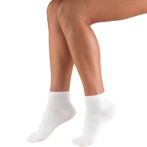 Truform Ankle Socks, Extra Soft, Cushion Padding, White, Medium