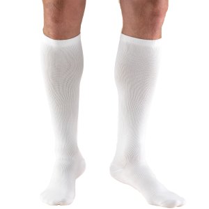 Truform Men's Socks, Knee High, Dress Style: 15-20 MmHg, White, Small