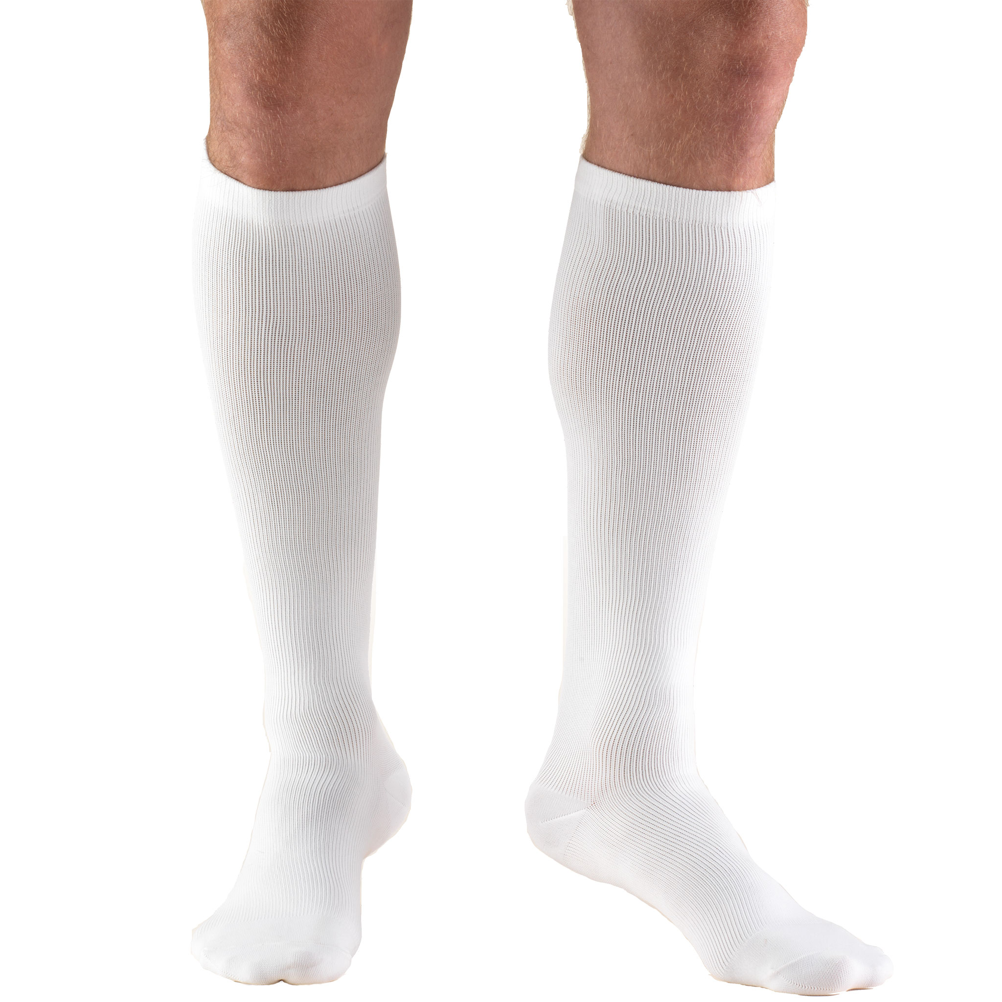Truform Men's Socks, Knee High, Dress Style: 15-20 MmHg, White, Small