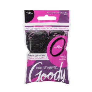Goody Ouchless Forever Black Polybands  150 CT
