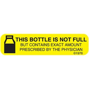 PHARMEX 1-38G Permanent Paper Label, This bottle is not full 2 EA