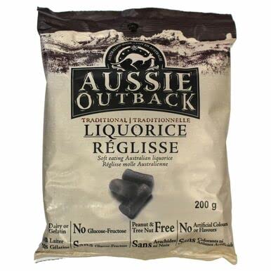 Aussie Outback Traditional Soft Eating Australian Liquorice, 200g/7.1 Oz Candy